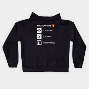 In case of fire git commit git push - Funny Programming Kids Hoodie